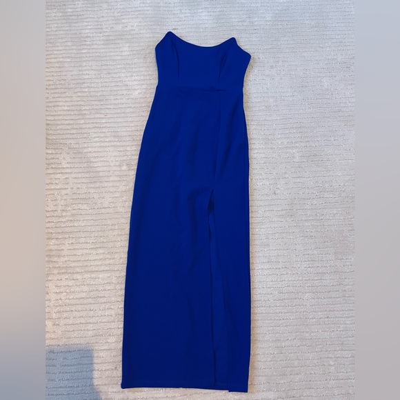 WORN ONCE Hello Molly blue corset dress with a high slit - Picture 2 of 6